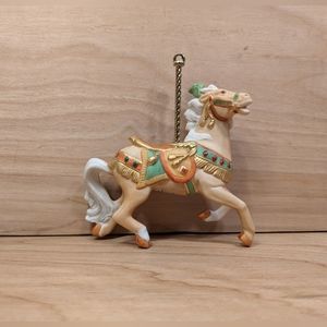 Vintage 1989 Lenox Christmas Carousel Palomino Horse Ornament
